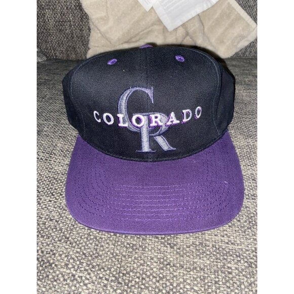 Deadstock 90s Y2K Colorado Rockies Snapback Baseball Cap Hat - Picture 1 of 6